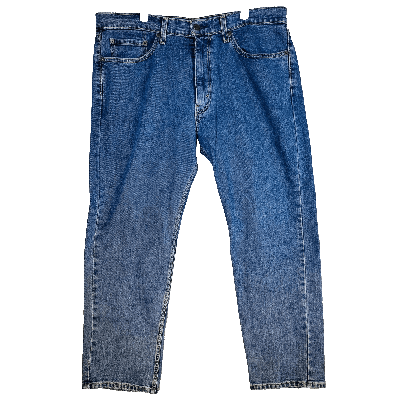 Levis 505 Jeans Mens 36x29 Blue Medium Wash Straight Stretch Denim Zip Fly - Thumbnail 5