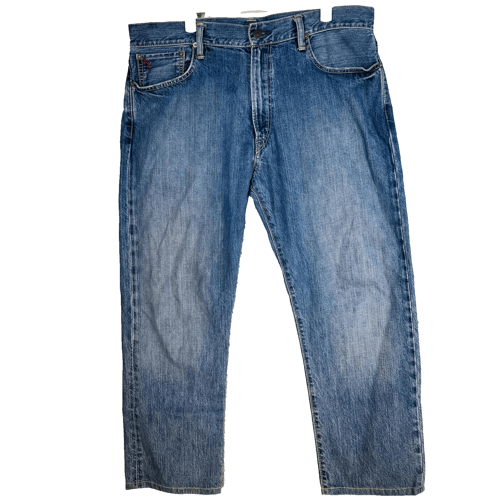 Polo Ralph Lauren Thompson Relaxed Jeans Mens 34x30 Blue Wash Straight Denim - Thumbnail 5