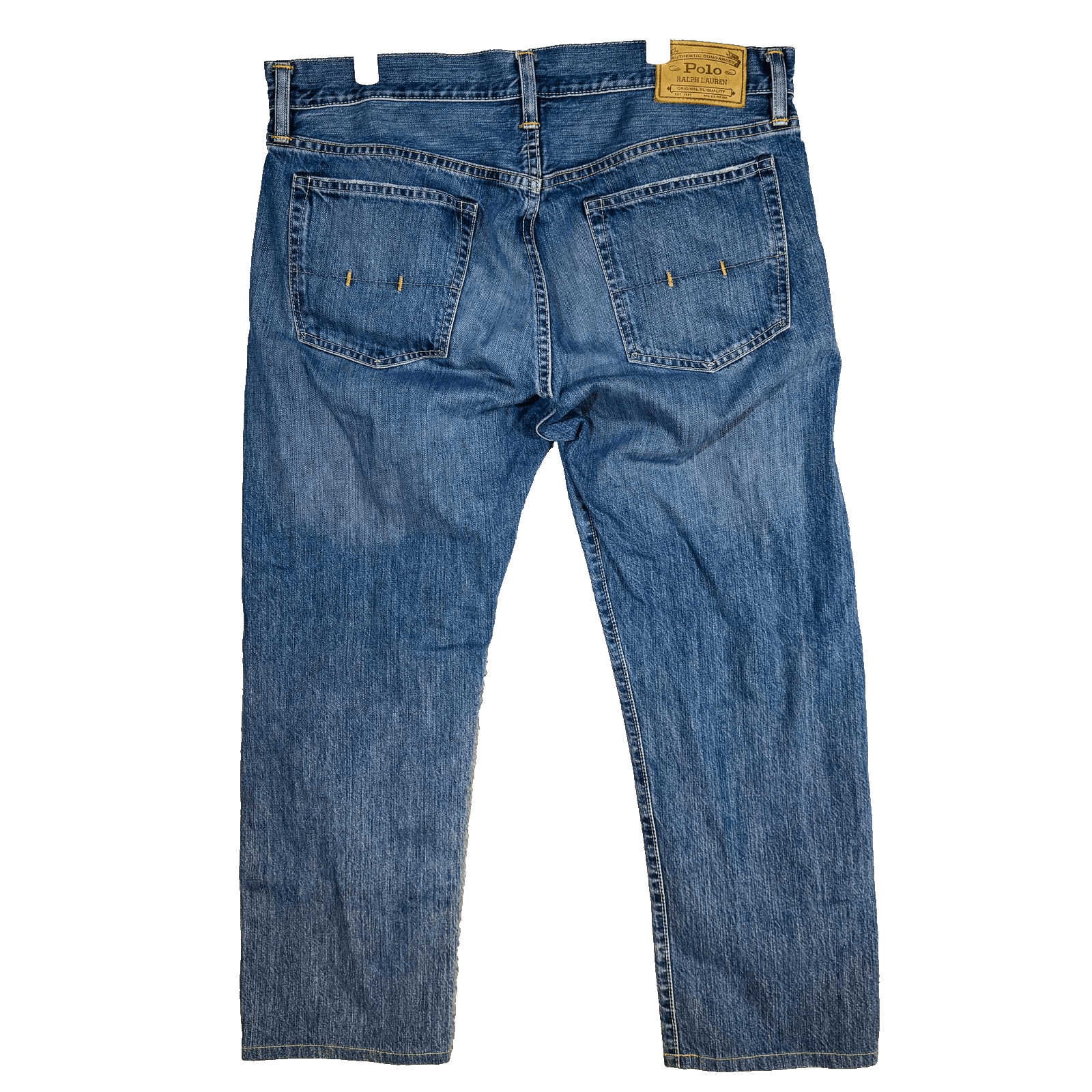 Polo Ralph Lauren Thompson Relaxed Jeans Mens 34x30 Blue Wash Straight Denim - Thumbnail 6