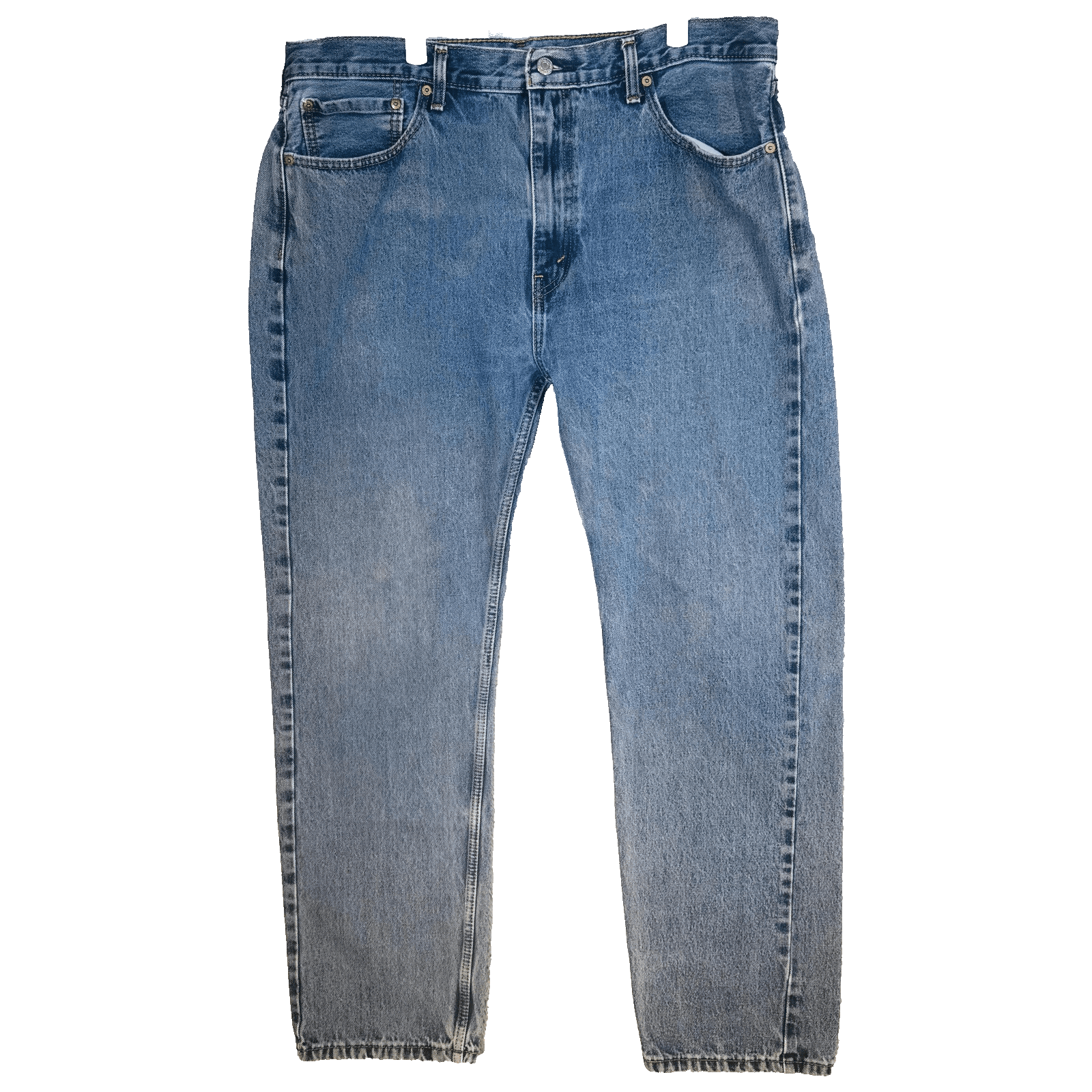 Levis 505 Jeans Mens 40x34 Blue Medium Wash Straight Denim Regular Fit Zip Fly - Thumbnail 5