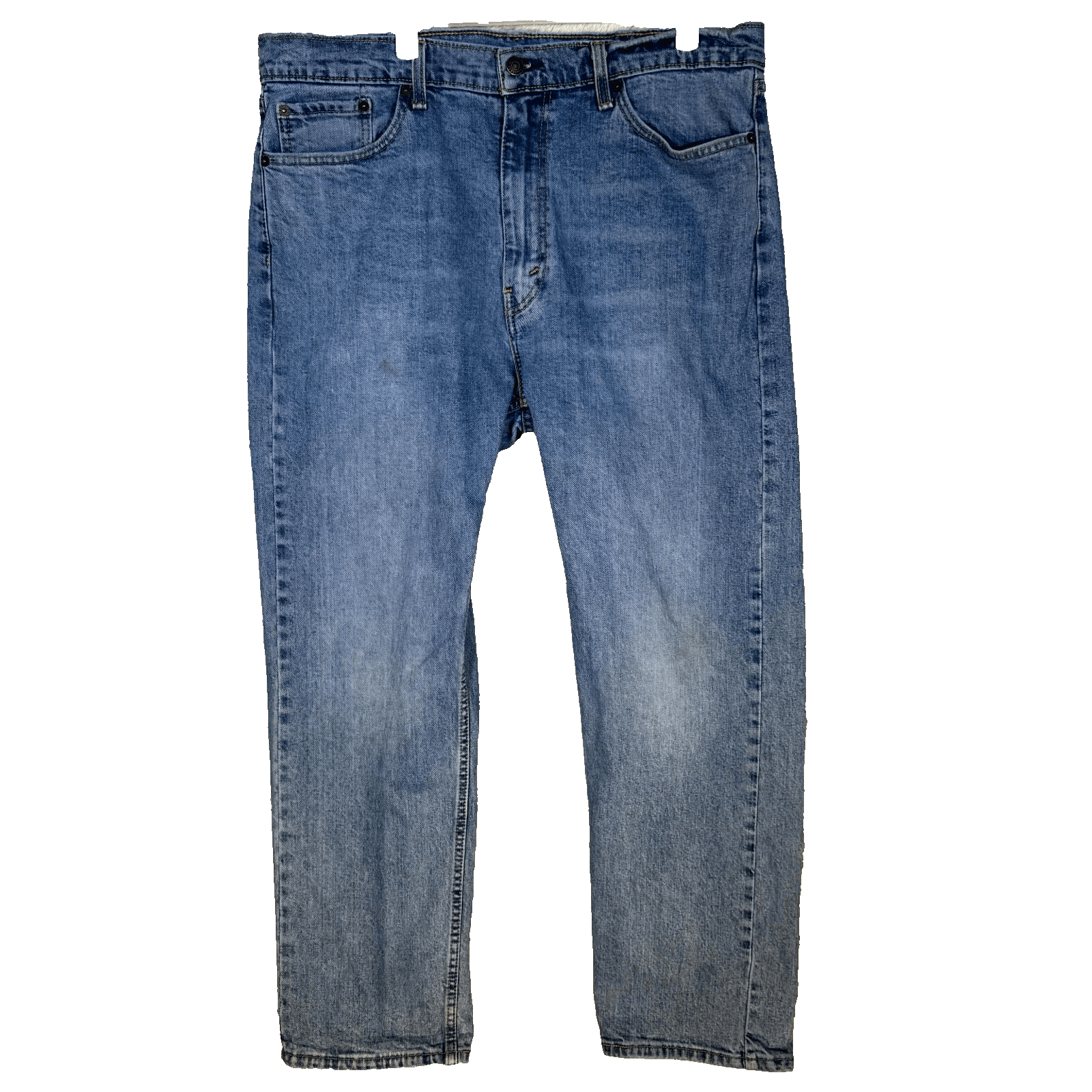 Levi’s 505 Men Jeans 38x30 Blue Denim High Rise Regular Fit Straight Leg - Image 1