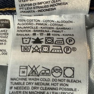 Levis 505 Jeans Mens 34x29 Blue Straight Leg Zip Fly Classic Denim Pants - Thumbnail 6