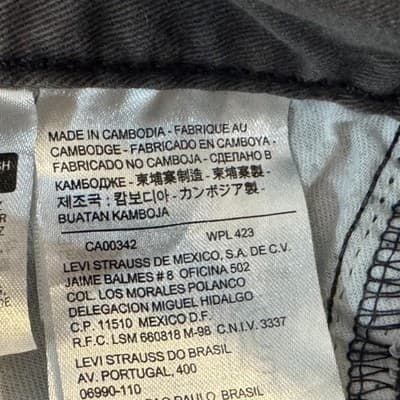 Levis 514 Jeans Mens 29x29 (29x30) Gray Wash Straight Leg Cotton Denim Low Rise - Thumbnail 4