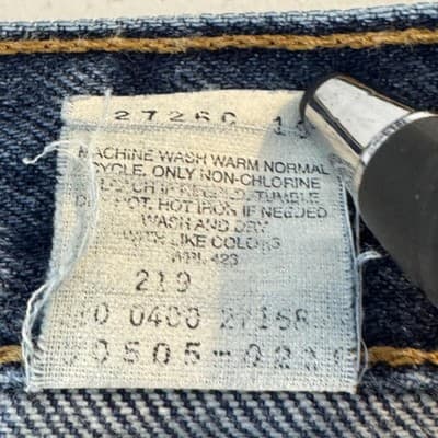 Levis 505 Jeans Mens 36x32 Blue Regular Fit Straight Leg Denim Classic 90s Y2K - Thumbnail 7