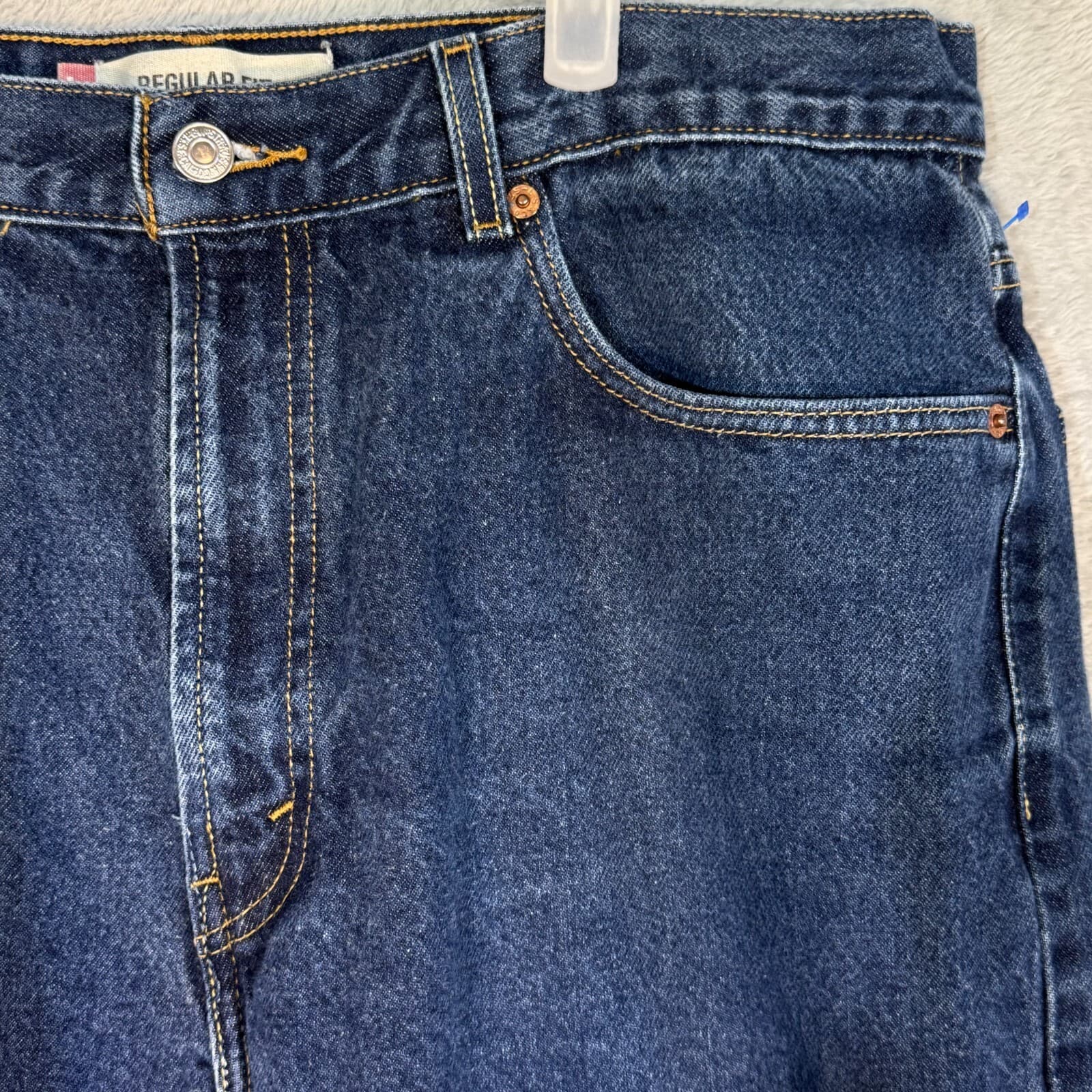 Levi’s 505 Men’s Jeans 38 x 34 Blue Denim Stretch Mid-Rise Straight Leg - Thumbnail 4