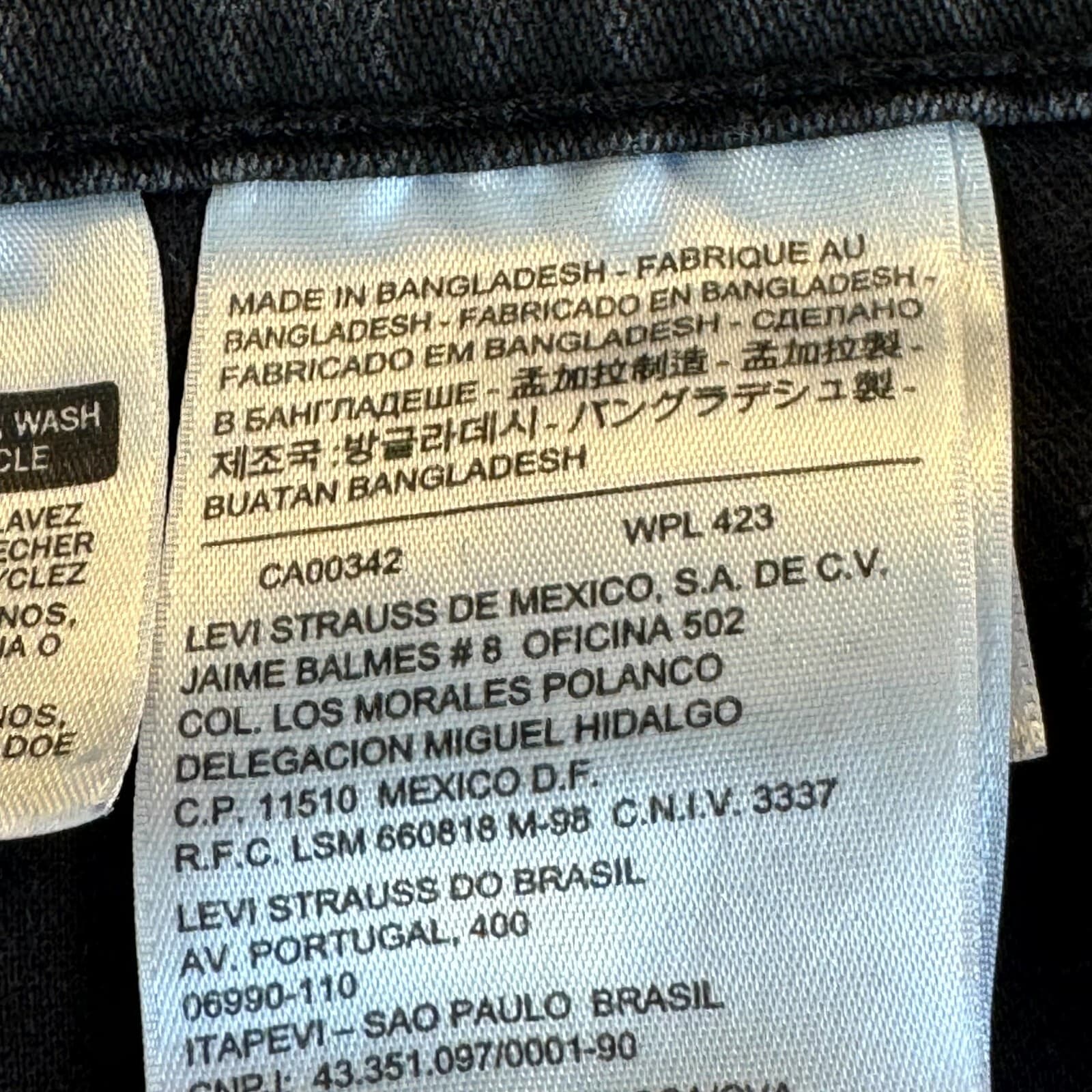 Levi’s 541 Men’s Jeans 34x30 Black Denim Athletic Fit Mid Rise Zip Fly - Thumbnail 7