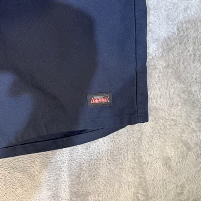 Dickies Shorts Mens 44 Navy Chino Workwear Flat Front Polyester Cotton Pockets - Thumbnail 3