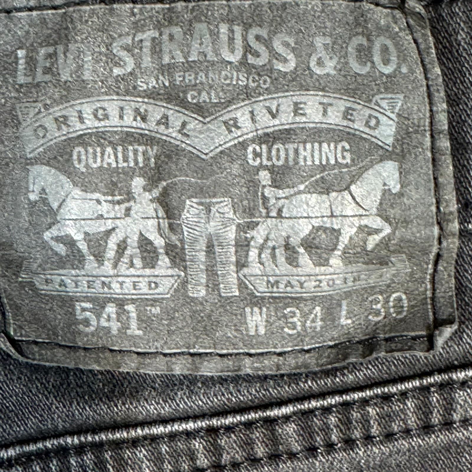 Levi’s 541 Men’s Jeans 34x30 Black Denim Athletic Fit Mid Rise Zip Fly - Thumbnail 6