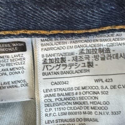 Levis 505 Jeans Mens 34x29 Blue Straight Leg Zip Fly Classic Denim Pants - Thumbnail 5