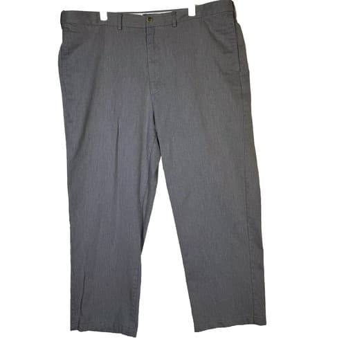 Lands’ End Men’s Gray 100% Cotton Straight-Leg Pants, Size 42 – Excellent - Image 1