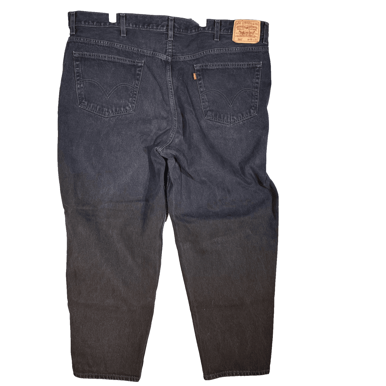 Vintage Levis 560 Jeans Mens 46x32 (48x32) Black Relaxed Tapered Denim - Thumbnail 2