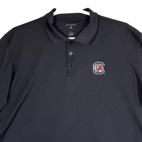 Antigua Men’s Polo Shirt 2XL Black – Golf/Performance Short Sleeve Collared - Thumbnail 3
