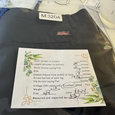 Dickies Shorts Mens 44 Navy Chino Workwear Flat Front Polyester Cotton Pockets - Thumbnail 8