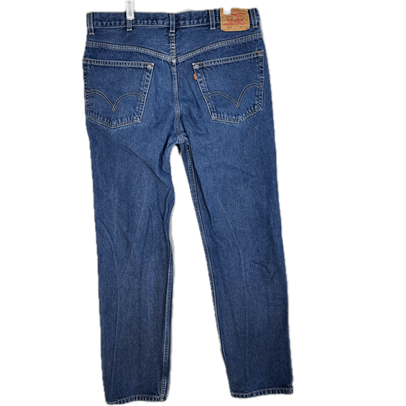 Levi’s 505 Men’s Jeans 38 x 34 Blue Denim Stretch Mid-Rise Straight Leg - Thumbnail 2