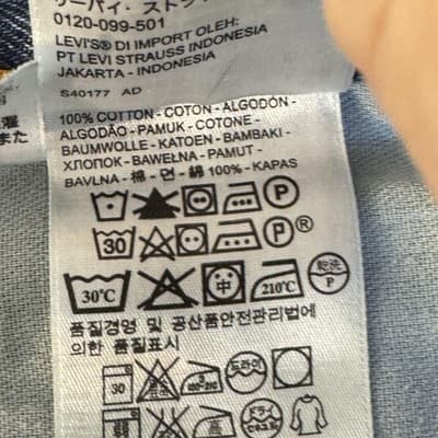 Levis 505 Jeans Mens 34x29 Blue Denim Distressed Straight Leg Medium Wash Pants - Thumbnail 6