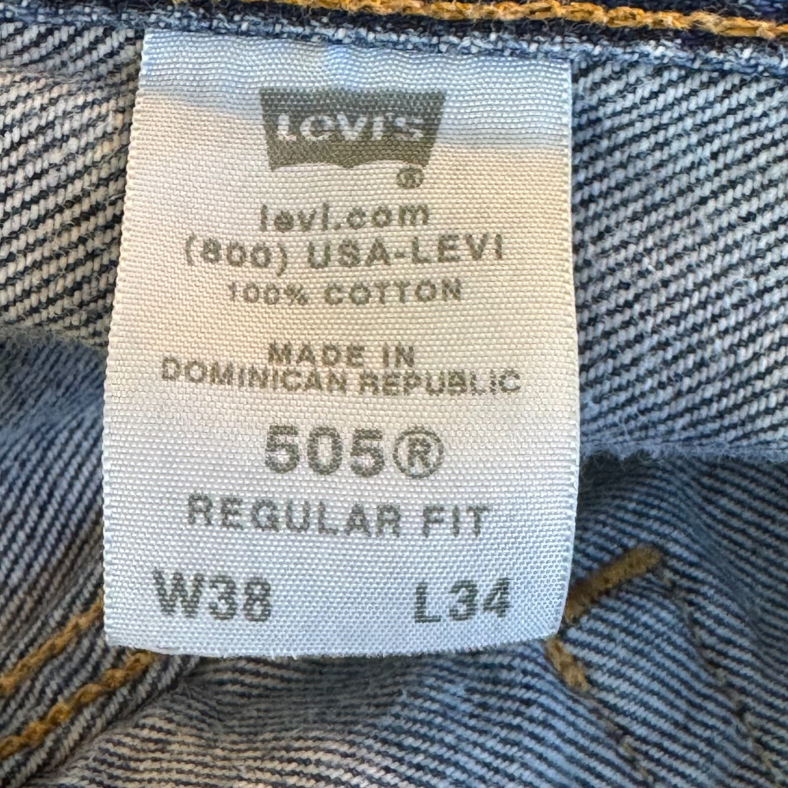 Levi’s 505 Men’s Jeans 38 x 34 Blue Denim Stretch Mid-Rise Straight Leg - Thumbnail 12