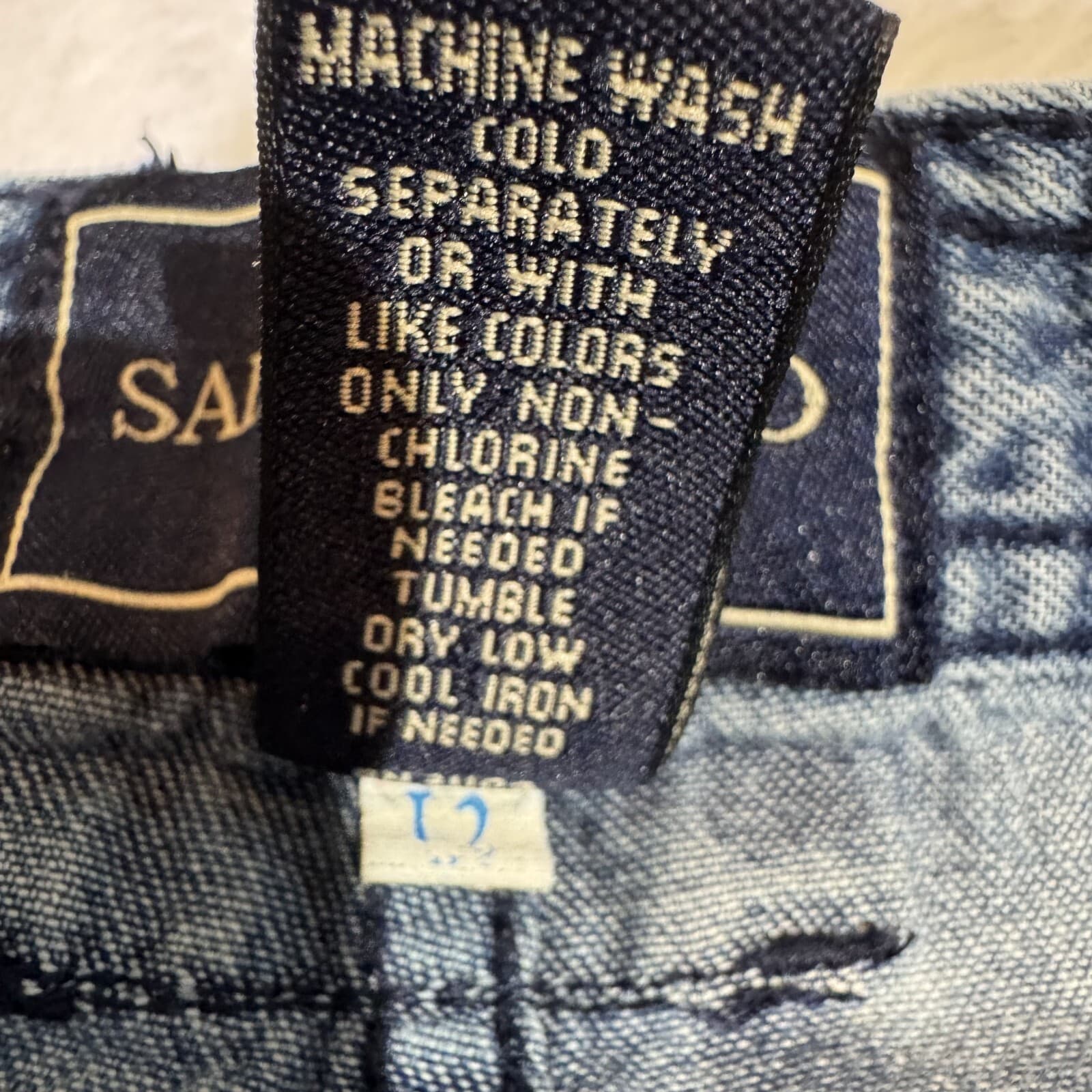 Saddlebred Men’s Blue Denim Cargo Shorts Size 36 – 100% Cotton Elastic Waist - Thumbnail 9