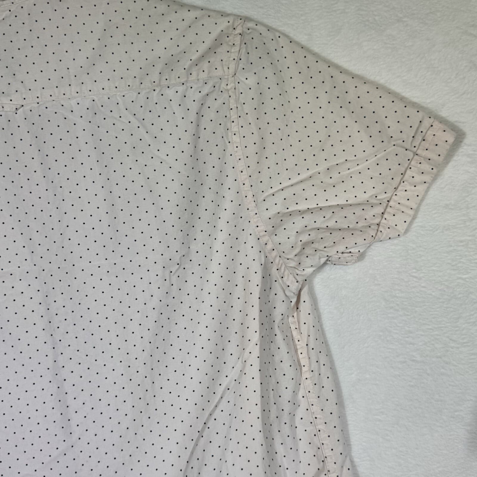 Cactus Man Men’s Cream Polka Dot Short-Sleeve Slim Button-Down Shirt, Size L - Thumbnail 14