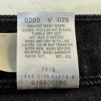 Vintage Levis 560 Jeans Mens 46x32 (48x32) Black Relaxed Tapered Denim - Thumbnail 6