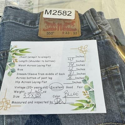 Levis 550 Jeans Mens 33x32 Relaxed Fit Tapered Leg Denim Classic - Thumbnail 6