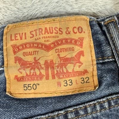 Levis 550 Jeans Mens 33x32 Relaxed Fit Tapered Leg Denim Classic - Thumbnail 3