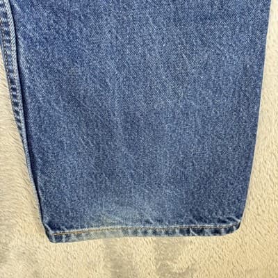 Levis 505 Jeans Mens 36x32 Blue Regular Fit Straight Leg Denim Classic 90s Y2K - Thumbnail 4