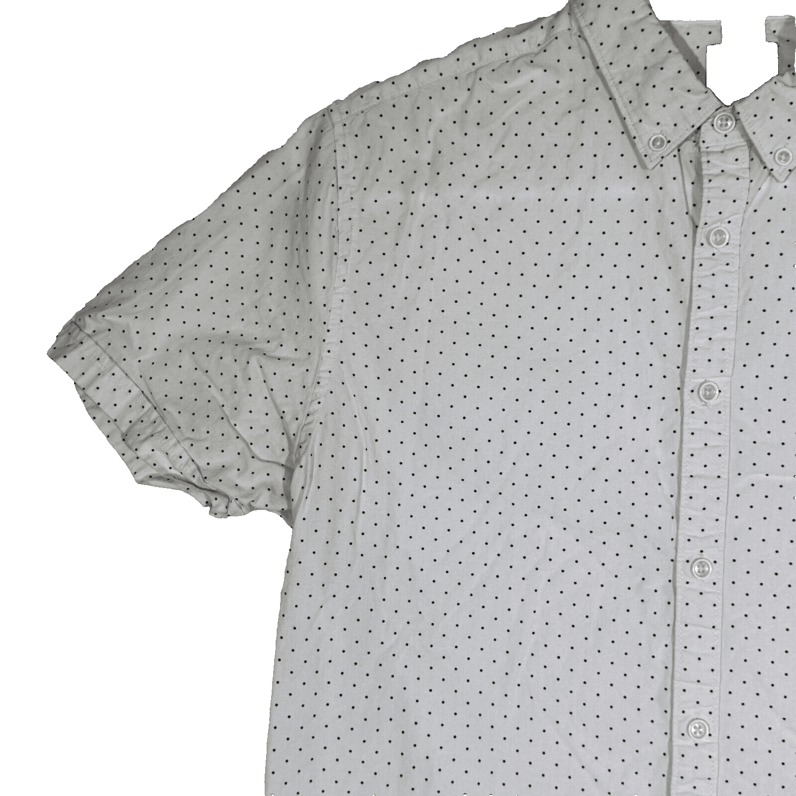Cactus Man Men’s Cream Polka Dot Short-Sleeve Slim Button-Down Shirt, Size L - Thumbnail 4
