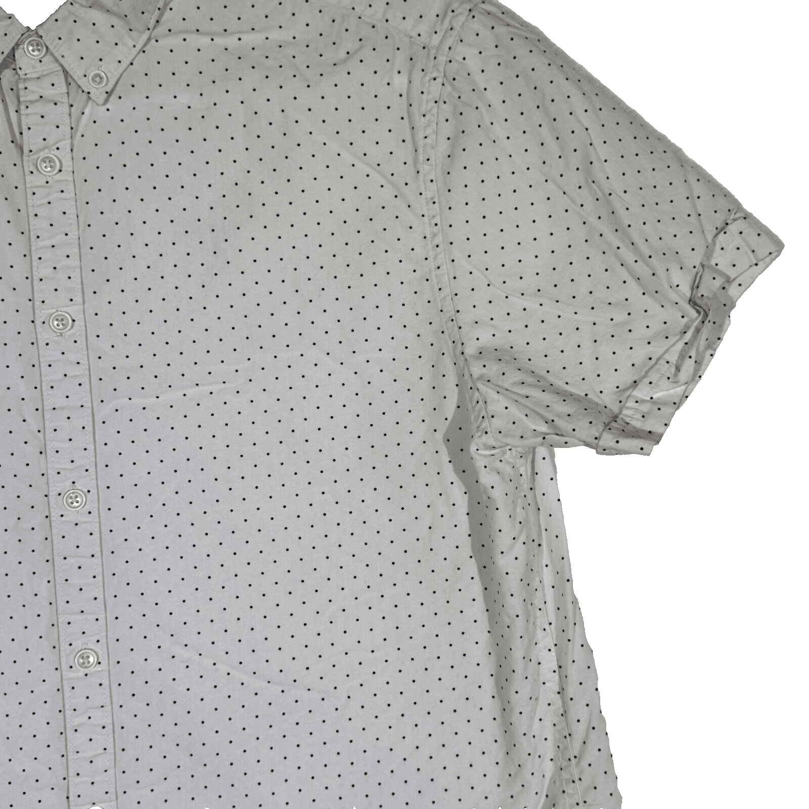 Cactus Man Men’s Cream Polka Dot Short-Sleeve Slim Button-Down Shirt, Size L - Thumbnail 5