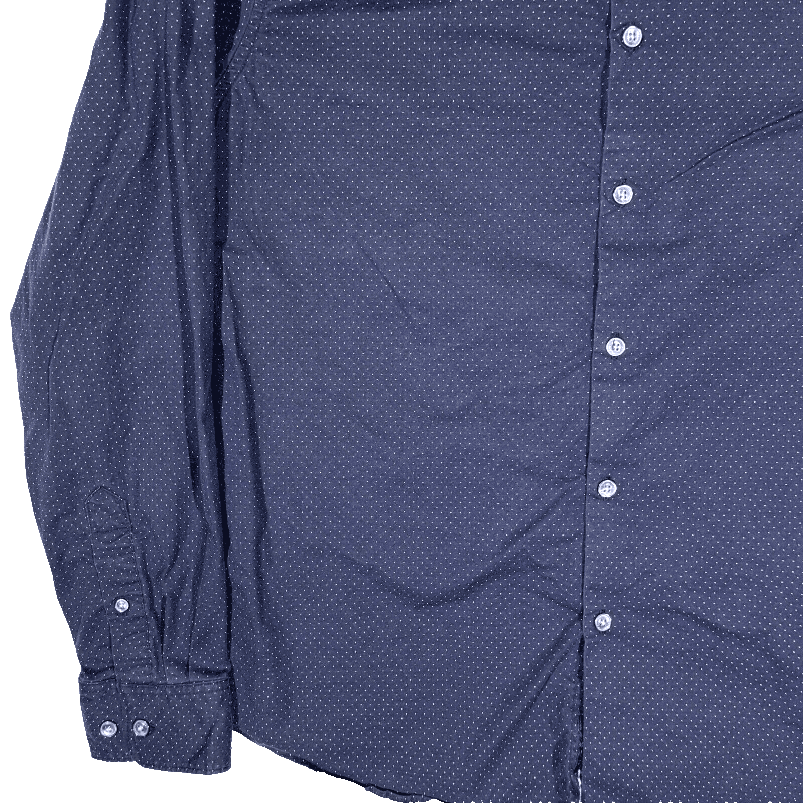 Cactus Man Men’s Navy Polka Dot Slim Button-Up Shirt, Size L – Excellent Cond - Thumbnail 3