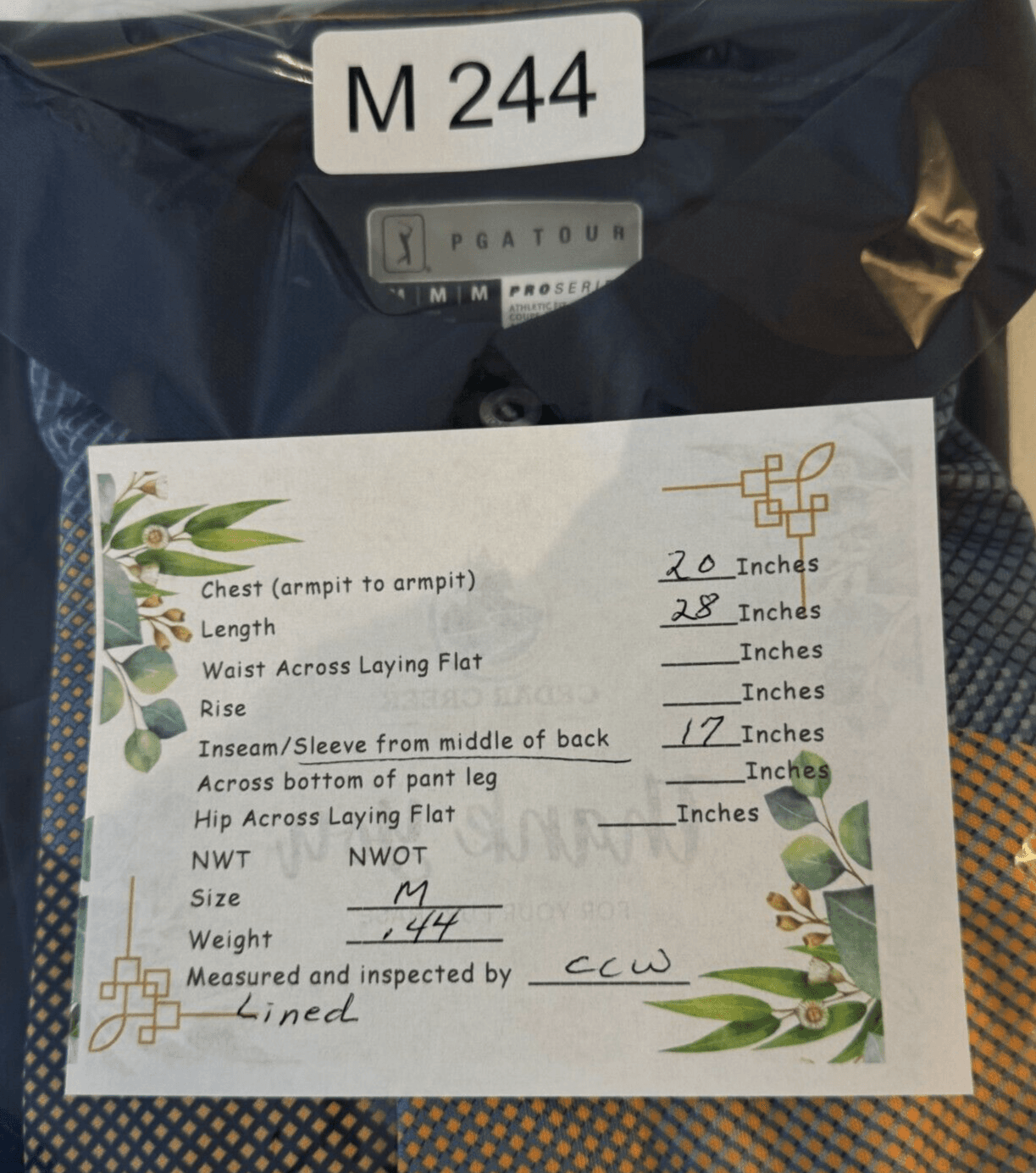 PGA TOUR Men’s Polo Shirt M Blue Athletic Fit Golf Short Sleeve Polyester Modern - Thumbnail 8