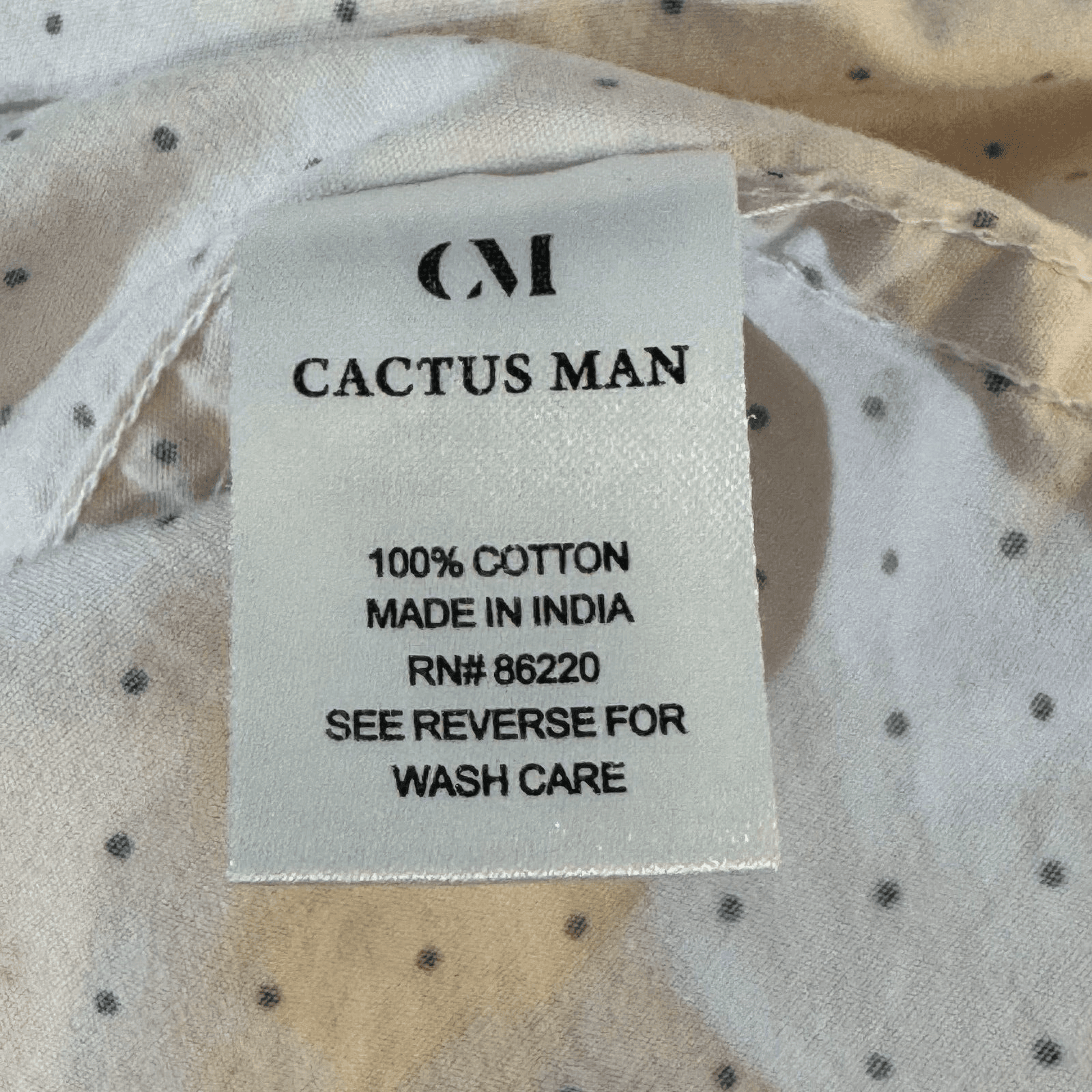 Cactus Man Men’s Cream Polka Dot Short-Sleeve Slim Button-Down Shirt, Size L - Thumbnail 15