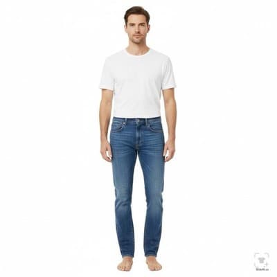 Lucky Brand 221 Straight Jeans Mens 32x30 (32x32) Blue Medium Wash Denim Zip Fly - Thumbnail 4