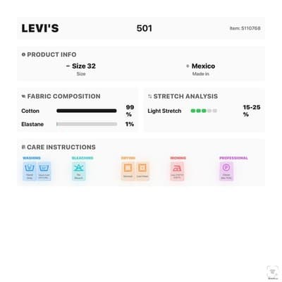 Levi's 511 Jeans Mens 40x30 Blue Light Wash Slim Taper Stretch Denim Zip Fly - Thumbnail 15