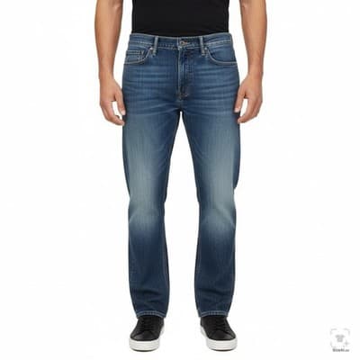 Levis 514 Jeans Mens 36x30 Blue Medium Wash Straight Stretch Denim Zip Fly - Thumbnail 4