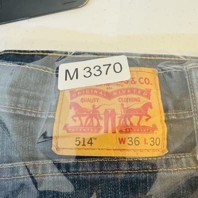 Levis 514 Jeans Mens 36x30 Blue Medium Wash Straight Stretch Denim Zip Fly - Thumbnail 17