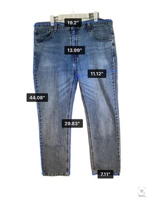 Levis 541 Jeans Mens 38x30 Blue Medium Wash Tapered Athletic Denim Zip Fly - Thumbnail 9