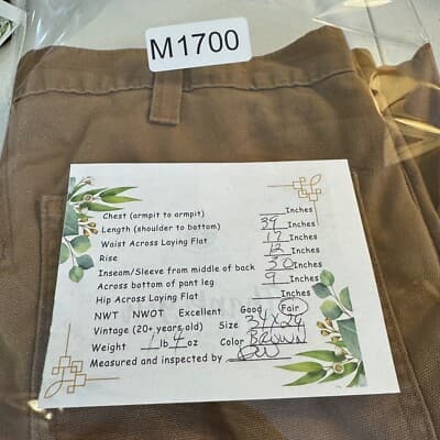 Carhartt Carpenter Pants Mens 34x30 Brown Canvas Dungaree Fit Workwear - Thumbnail 11