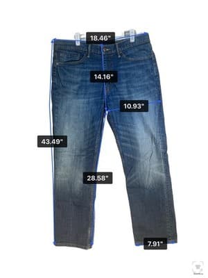 Levis 514 Jeans Mens 36x30 Blue Medium Wash Straight Stretch Denim Zip Fly - Thumbnail 14