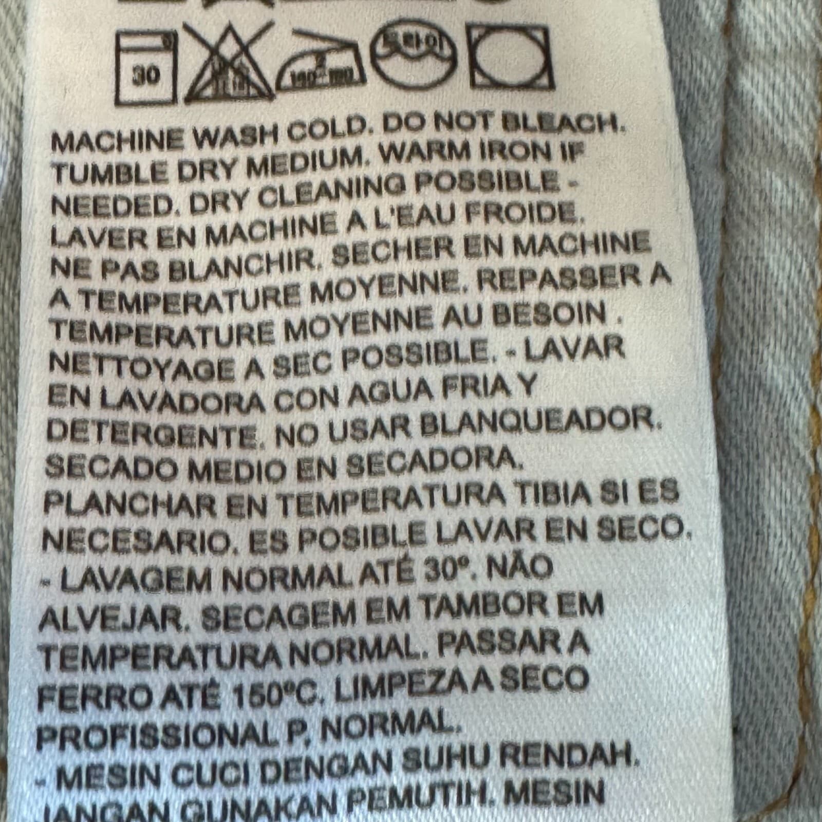 Levi’s 505 Men’s Jeans 32 x 30 Blue Denim Mid-Rise Straight Leg Whiskered - Thumbnail 14