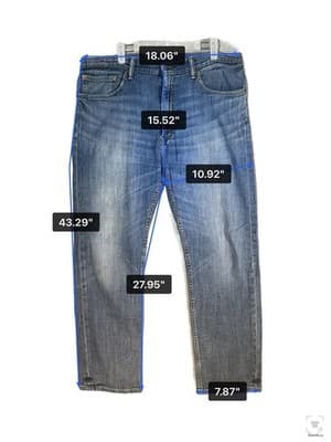 Levis 505 Jeans Mens 36x30 Blue Light Wash Straight Denim Zip Fly Regular Fit - Thumbnail 13