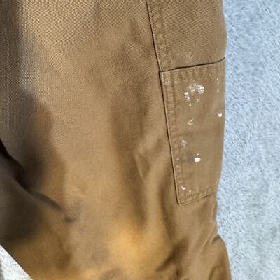 Carhartt Carpenter Pants Mens 34x30 Brown Canvas Dungaree Fit Workwear - Thumbnail 5