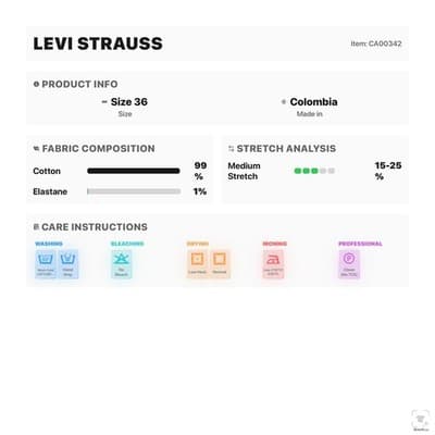 Levis 505 Jeans Mens 36x30 Blue Light Wash Straight Denim Zip Fly Regular Fit - Thumbnail 15