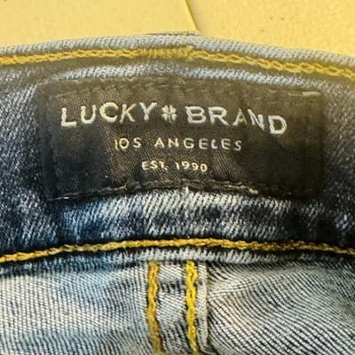 Lucky Brand 412 Athletic Slim Jeans Mens 36x27 Blue Medium Wash Tapered Zip Fly - Thumbnail 11