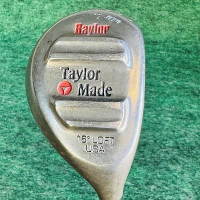 Vintage TaylorMade Raylor 16° Hybrid Mens RH Steel Shaft Silver Golf Club USA - Image 1