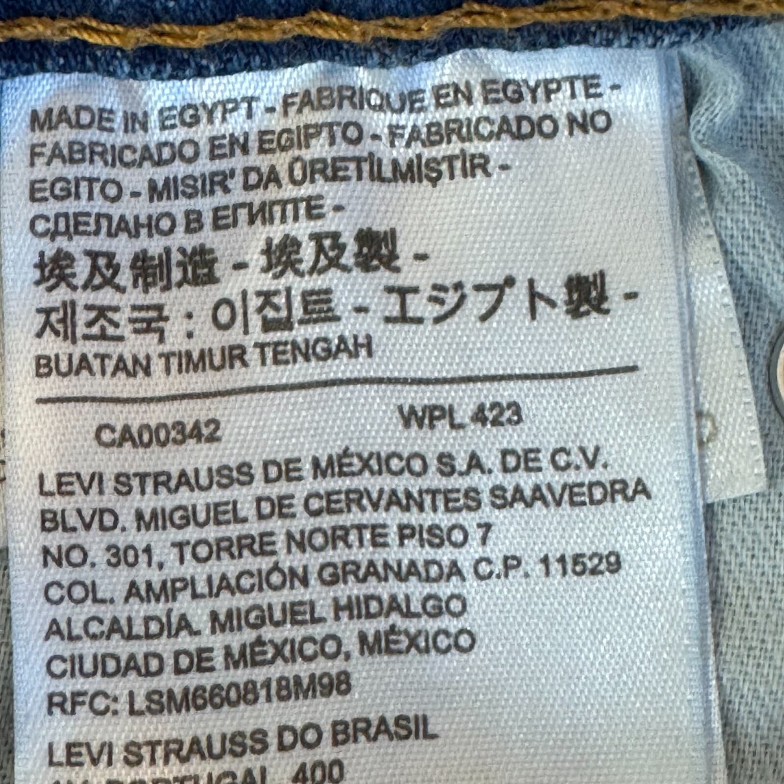 Levi’s 505 Men’s Jeans 32 x 30 Blue Denim Mid-Rise Straight Leg Whiskered - Thumbnail 12