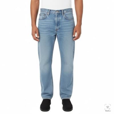 Vintage Levis 550 Jeans Mens 32x33 (32x34) Blue Light Wash Relaxed Tapered Denim - Thumbnail 4