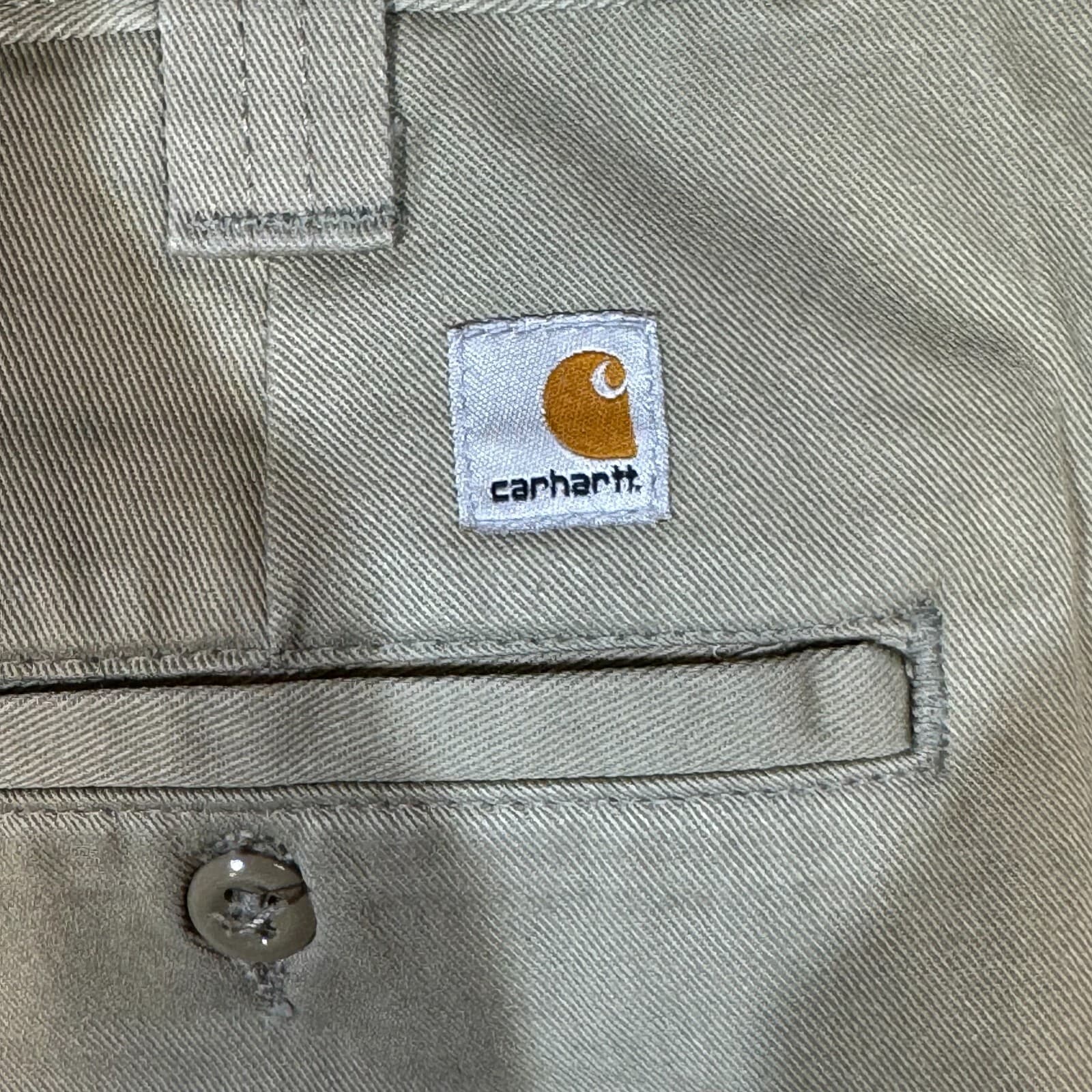 Carhartt Men’s Chino Pants 34x32 Beige 100% Cotton Mid Rise Flat Front - Thumbnail 10
