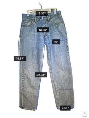 Vintage Levis 550 Jeans Mens 32x33 (32x34) Blue Light Wash Relaxed Tapered Denim - Thumbnail 11