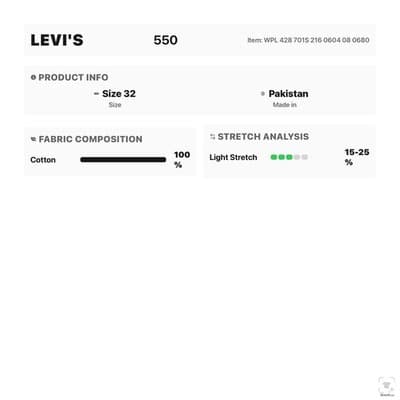 Vintage Levis 550 Jeans Mens 32x33 (32x34) Blue Light Wash Relaxed Tapered Denim - Thumbnail 13