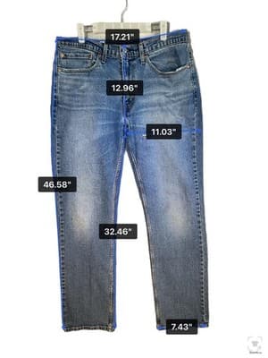 Levis 501 Jeans Mens 34x32 Blue Medium Wash Straight Stretch Denim Button Fly - Thumbnail 13